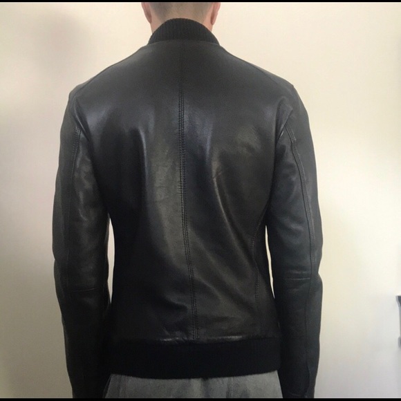 Hugo Boss Lamb Skin Leather Jacket - Black - Picture 2 of 7